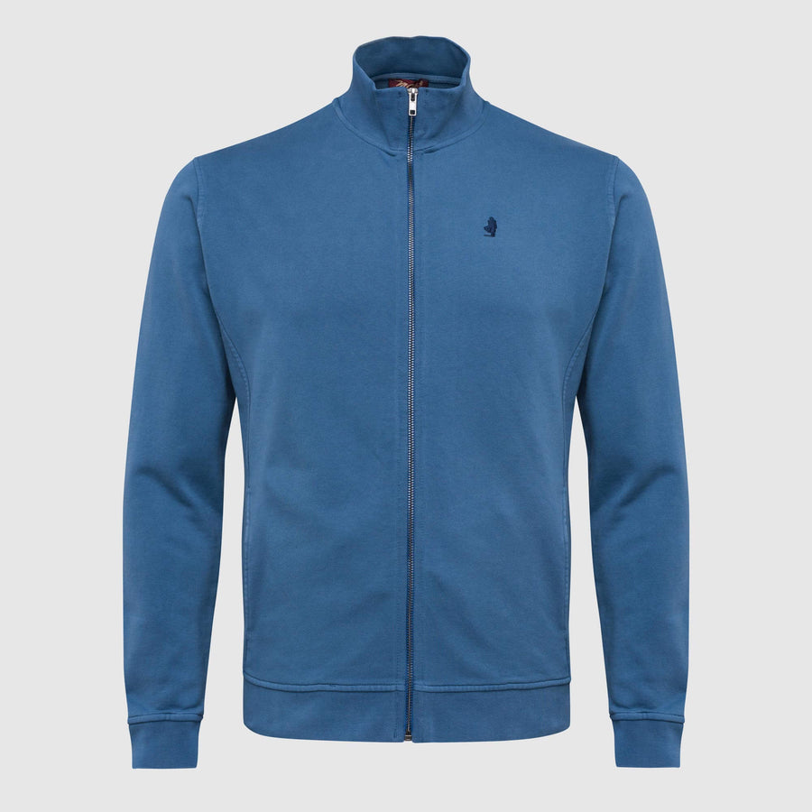 Felpa full zip effetto antiqued