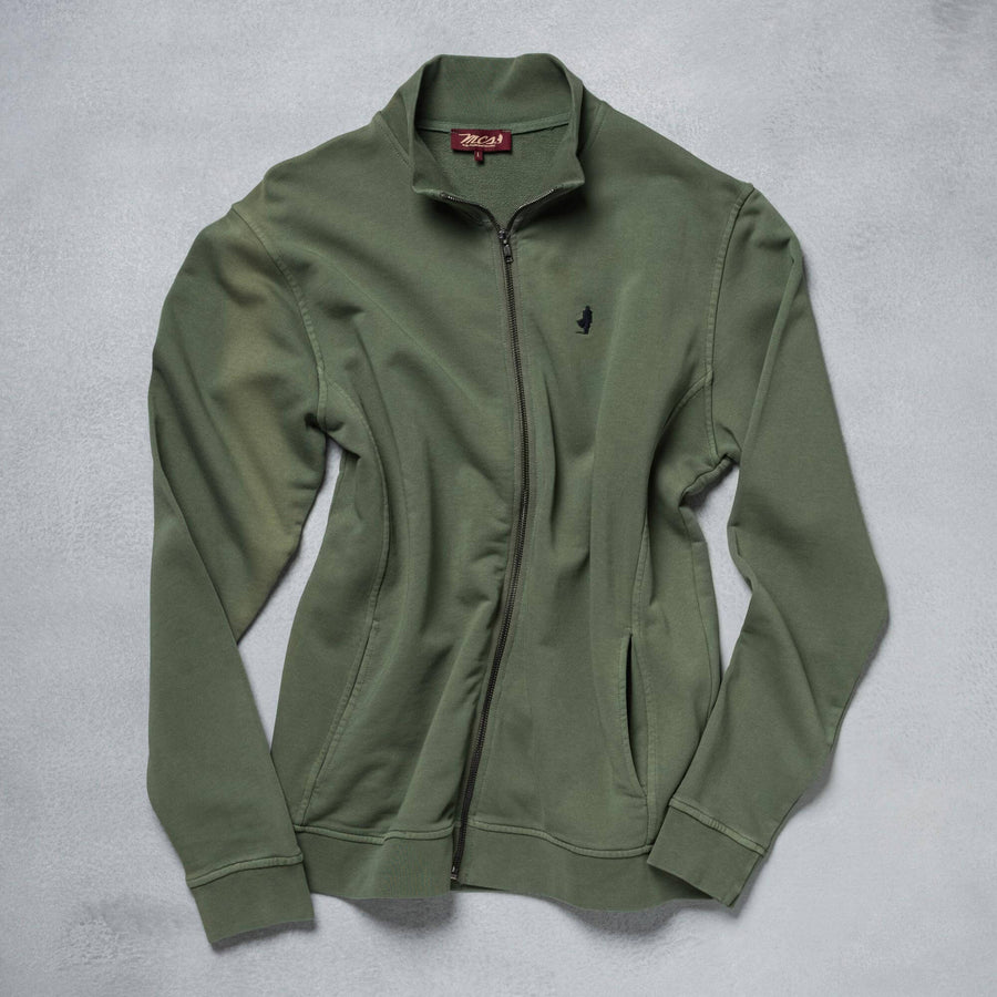 Felpa full zip effetto antiqued