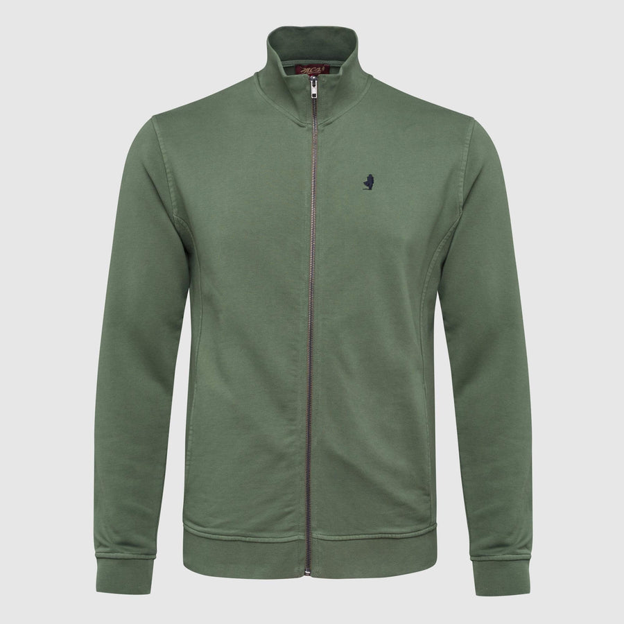 Felpa full zip effetto antiqued