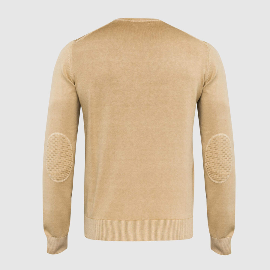 Maglione tinta unita con motivi in rilievo