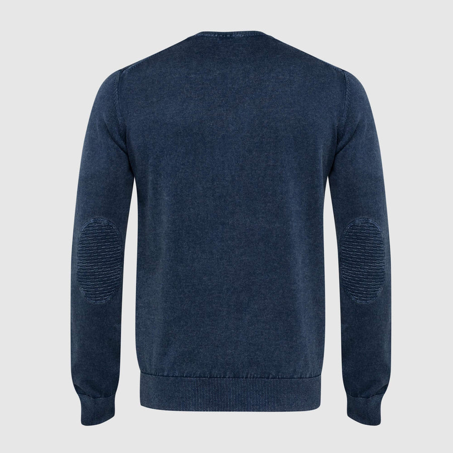 Maglione tinta unita con motivi in rilievo