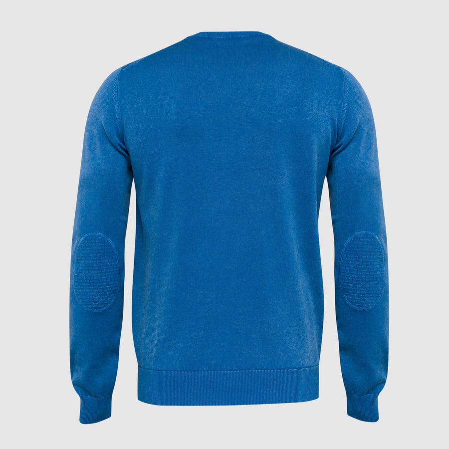 Maglione tinta unita con motivi in rilievo