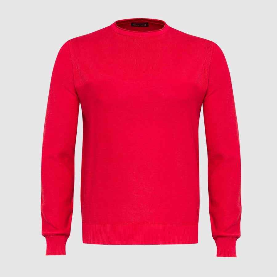 Maglia tinta unita con dettagli a costine