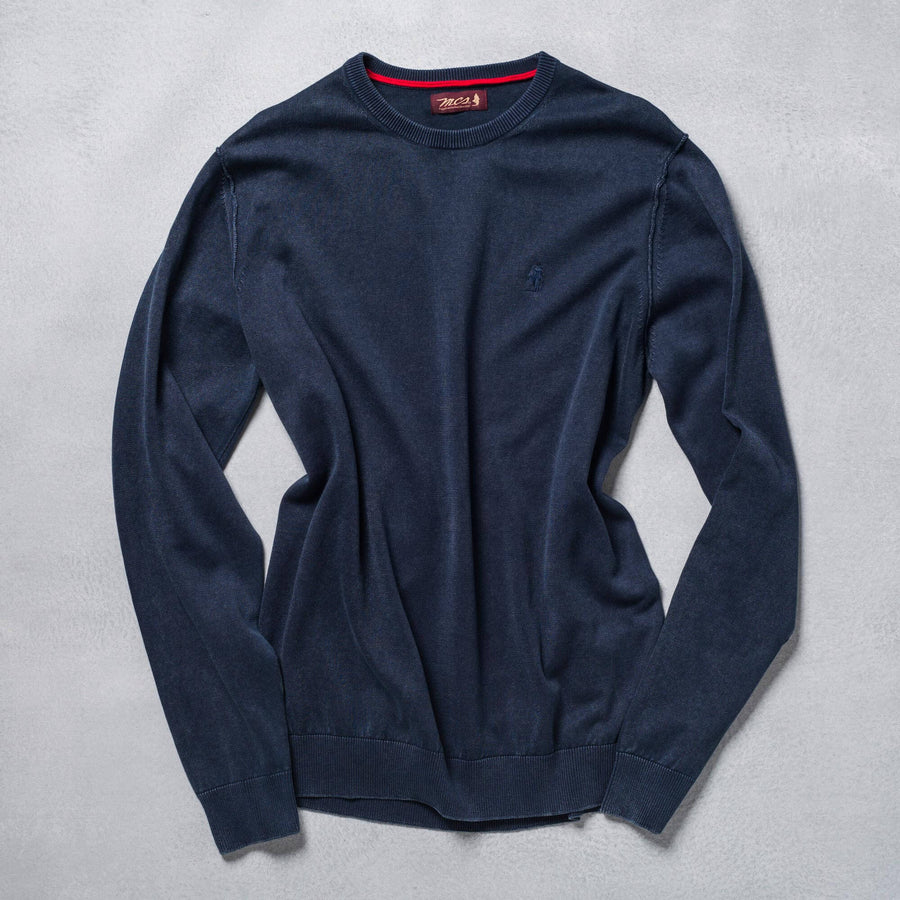 "Acid" wash crew neck sweater