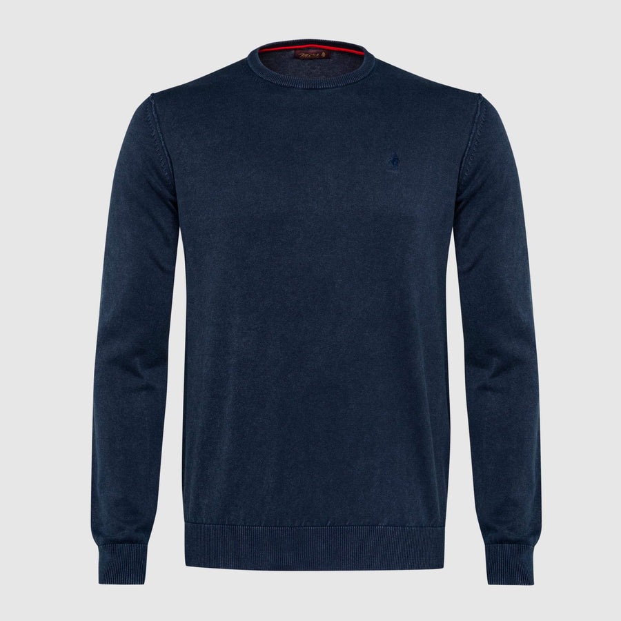 "Acid" wash crew neck sweater