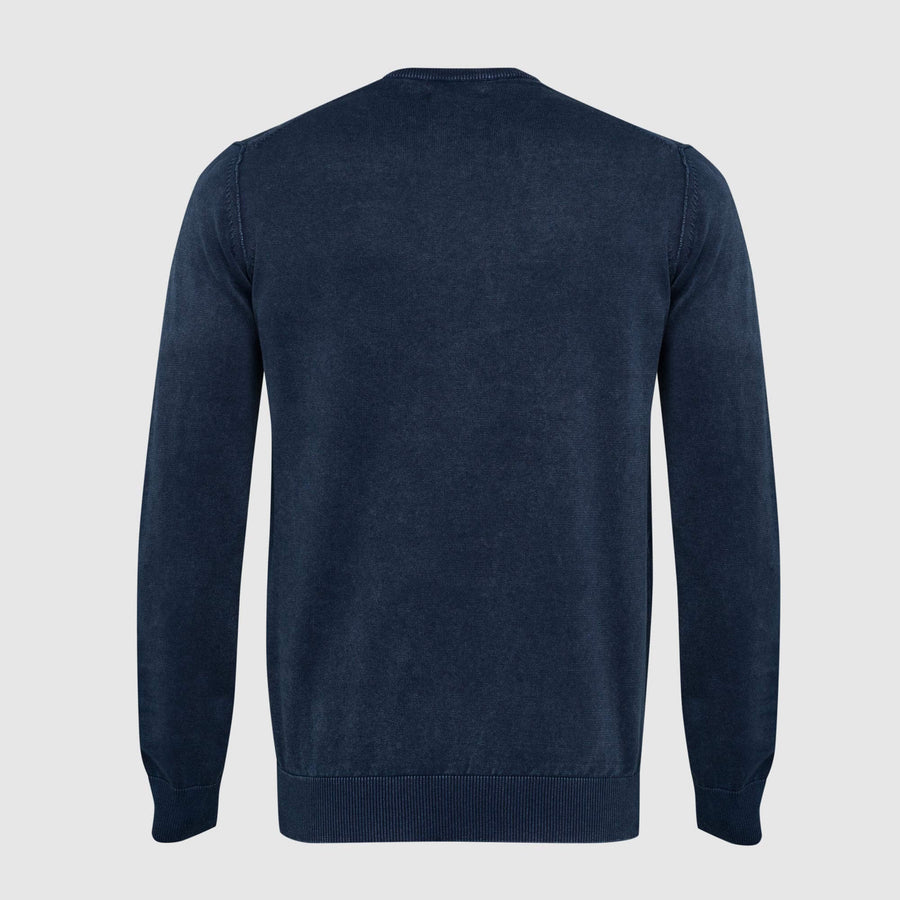 "Acid" wash crew neck sweater