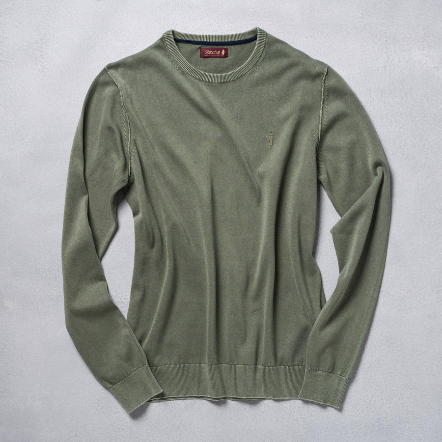 "Acid" wash crew neck sweater