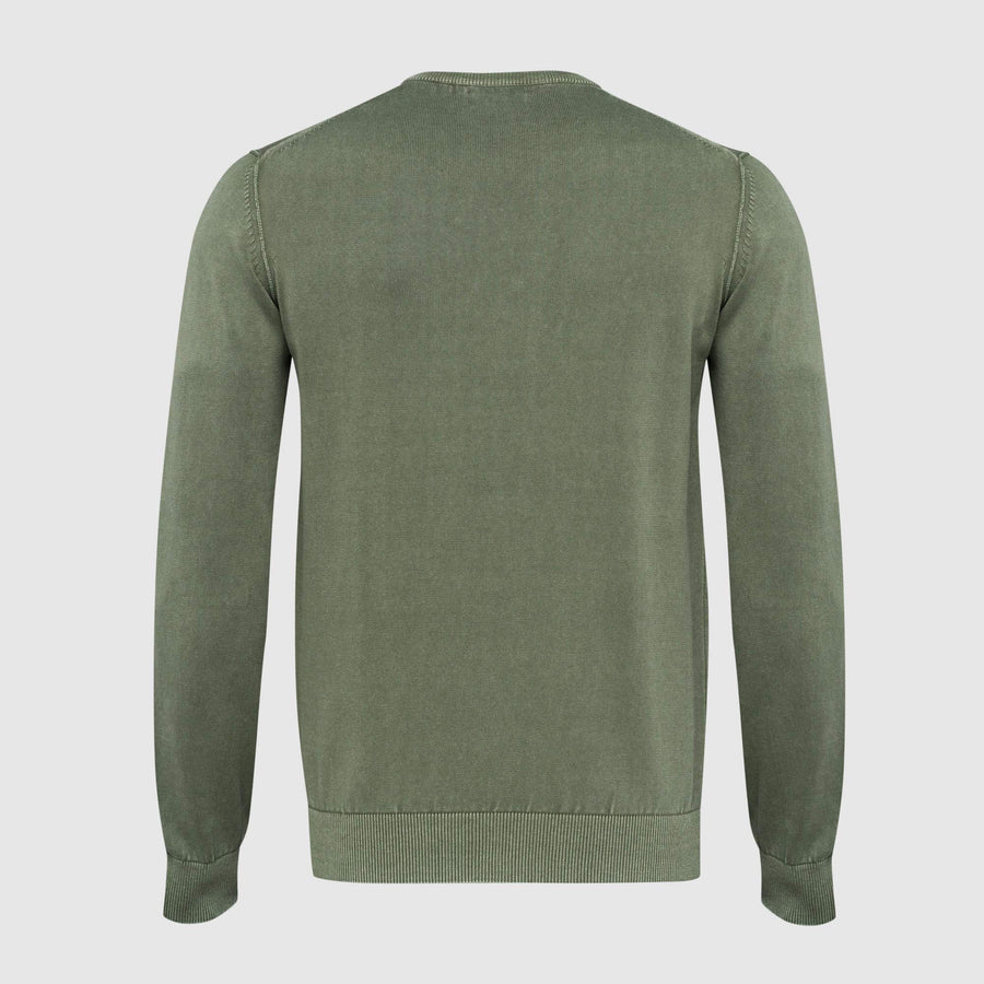 "Acid" wash crew neck sweater