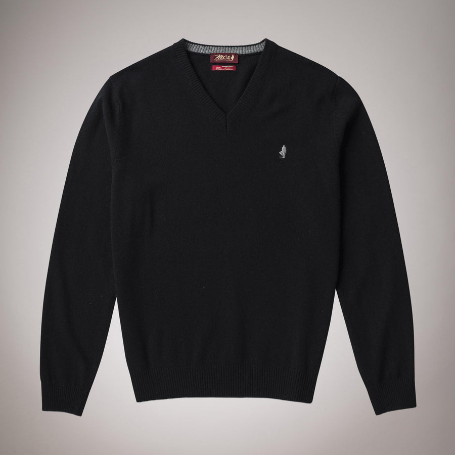 Fine wool V-neck jumper