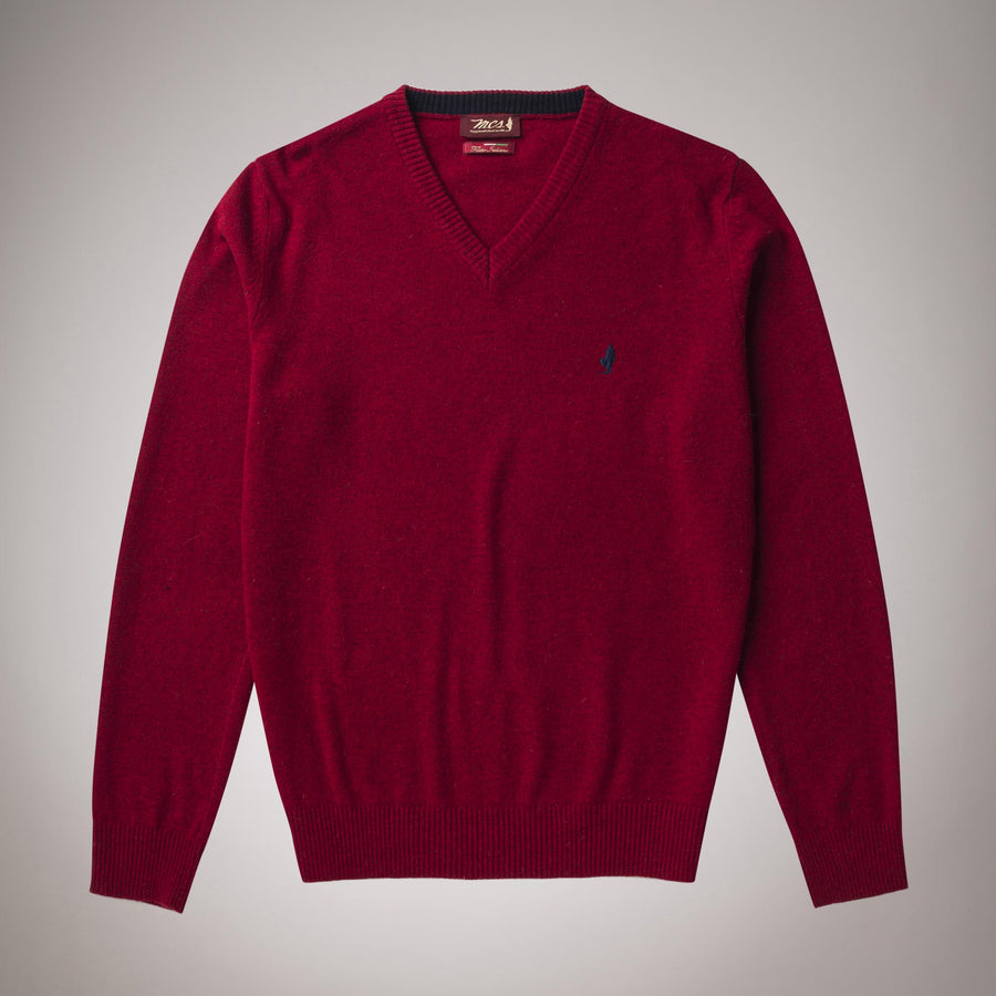 Fine wool V-neck jumper