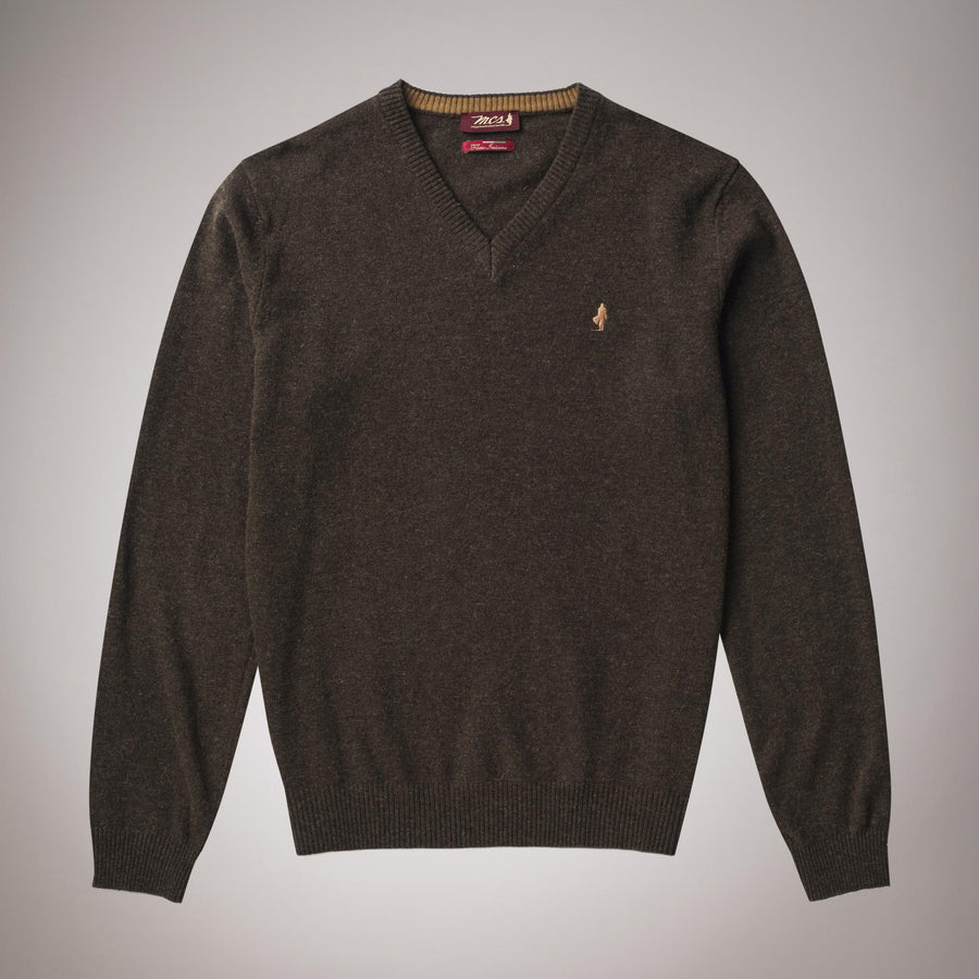 Fine wool V-neck jumper