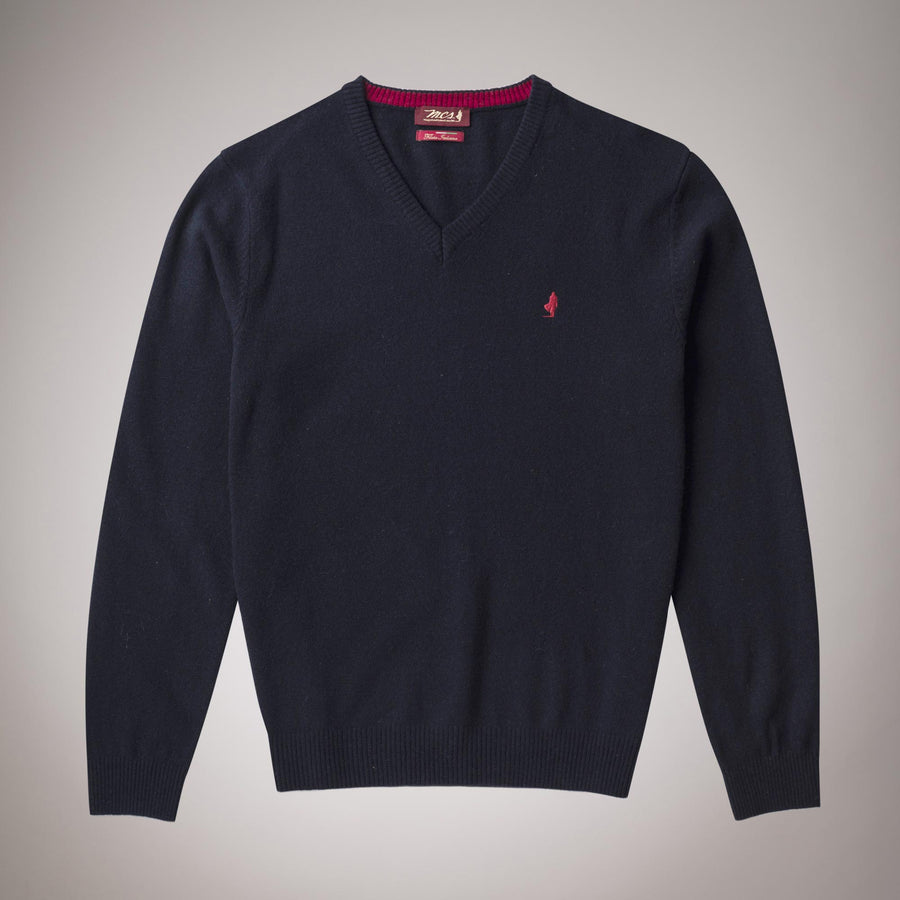 Fine wool V-neck jumper