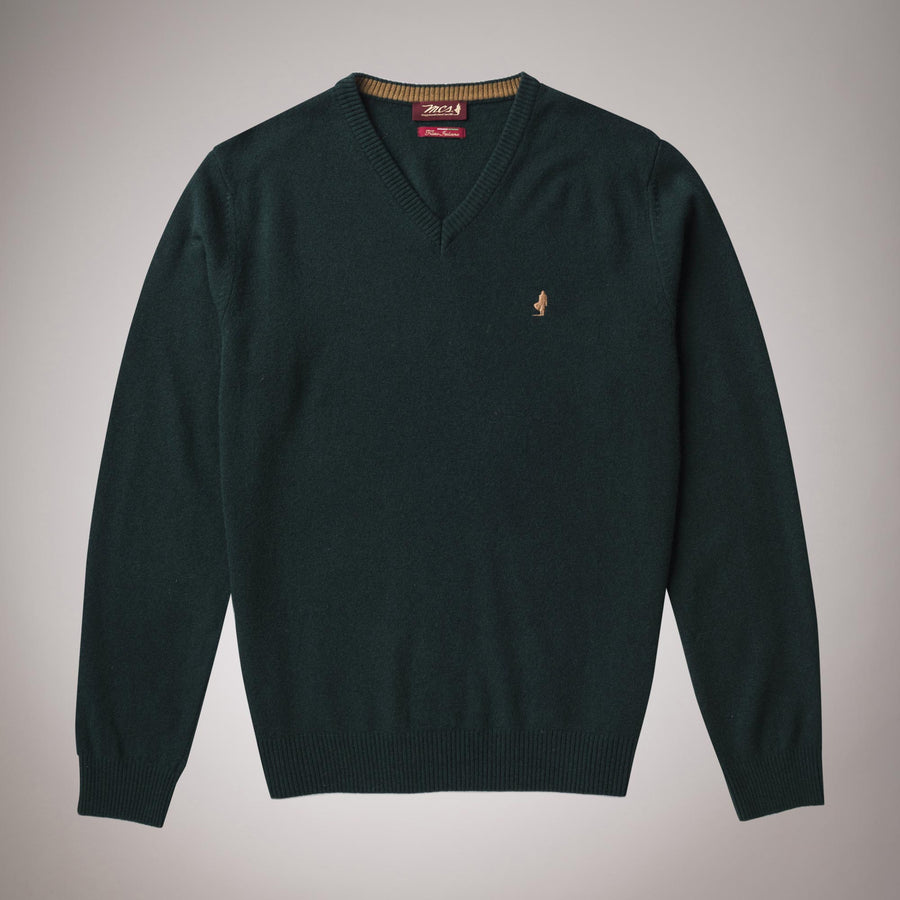 Fine wool V-neck jumper