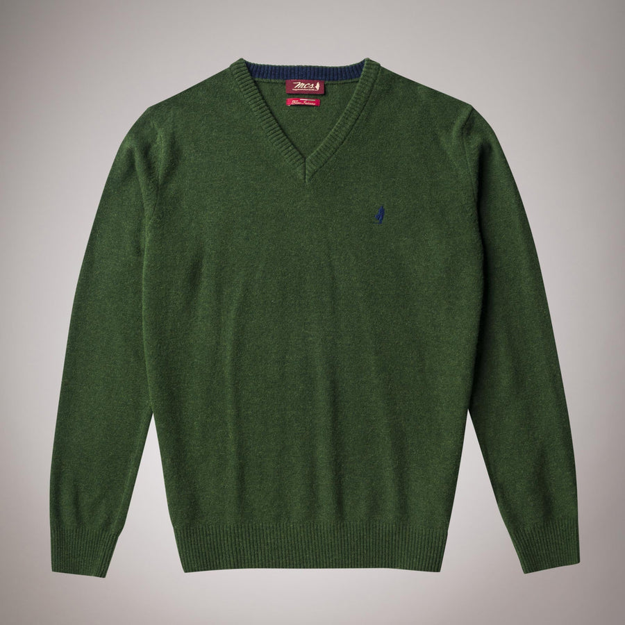 Fine wool V-neck jumper