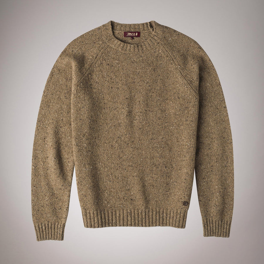 Maglione girocollo misto lana effetto bottonato