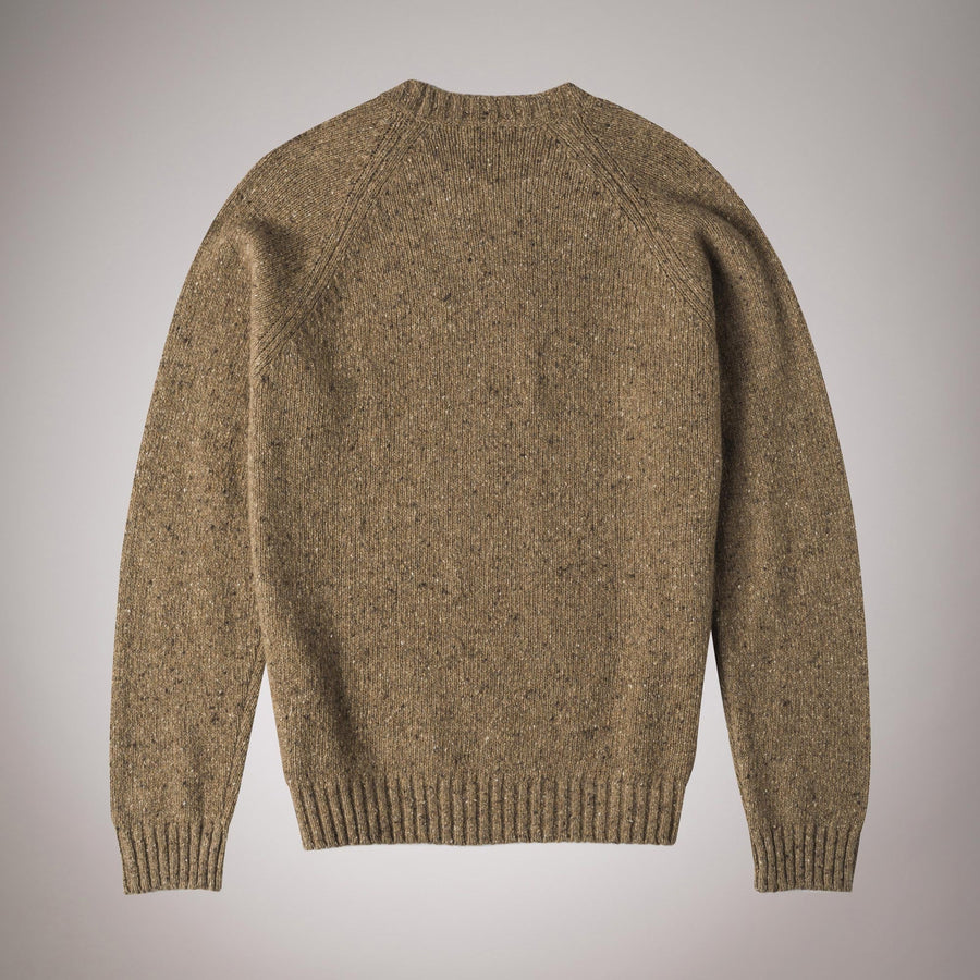 Maglione girocollo misto lana effetto bottonato