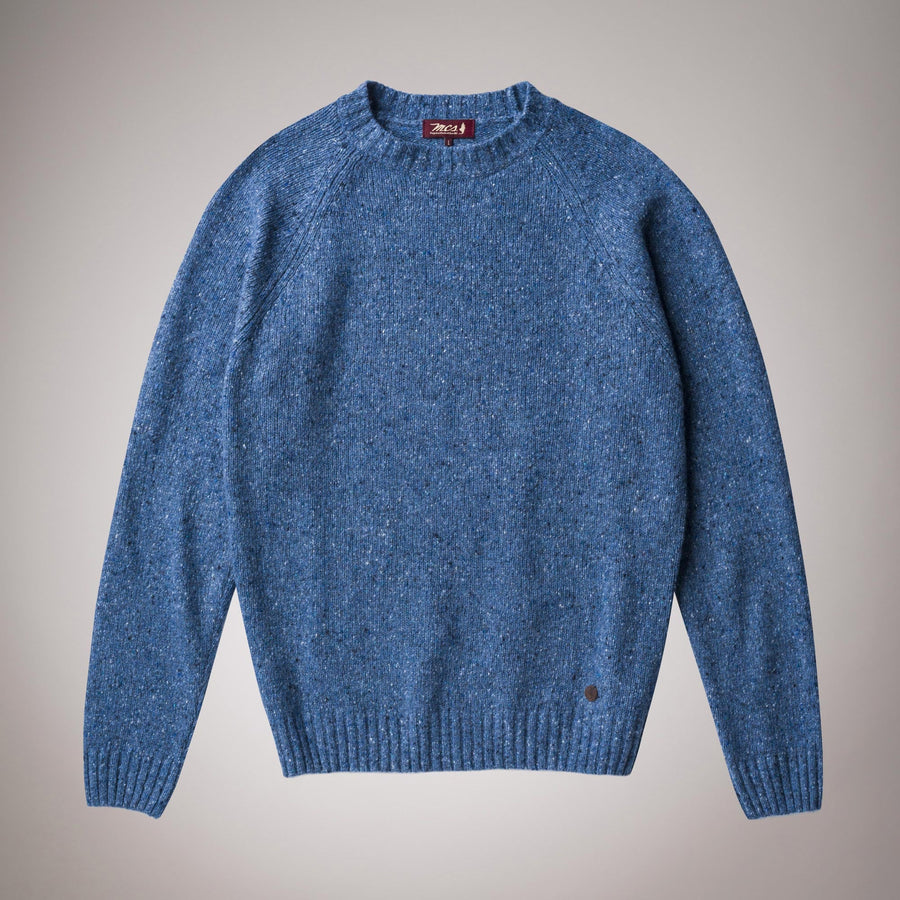 Maglione girocollo misto lana effetto bottonato