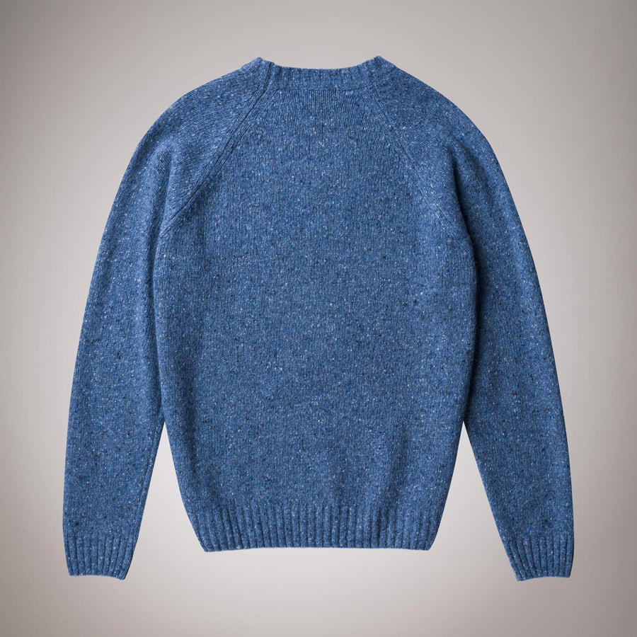 Maglione girocollo misto lana effetto bottonato