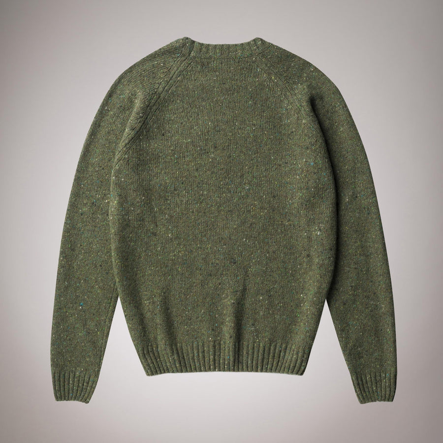 Maglione girocollo misto lana effetto bottonato