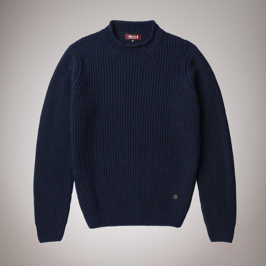 Ribbed wool and alpaca crew neck jumper