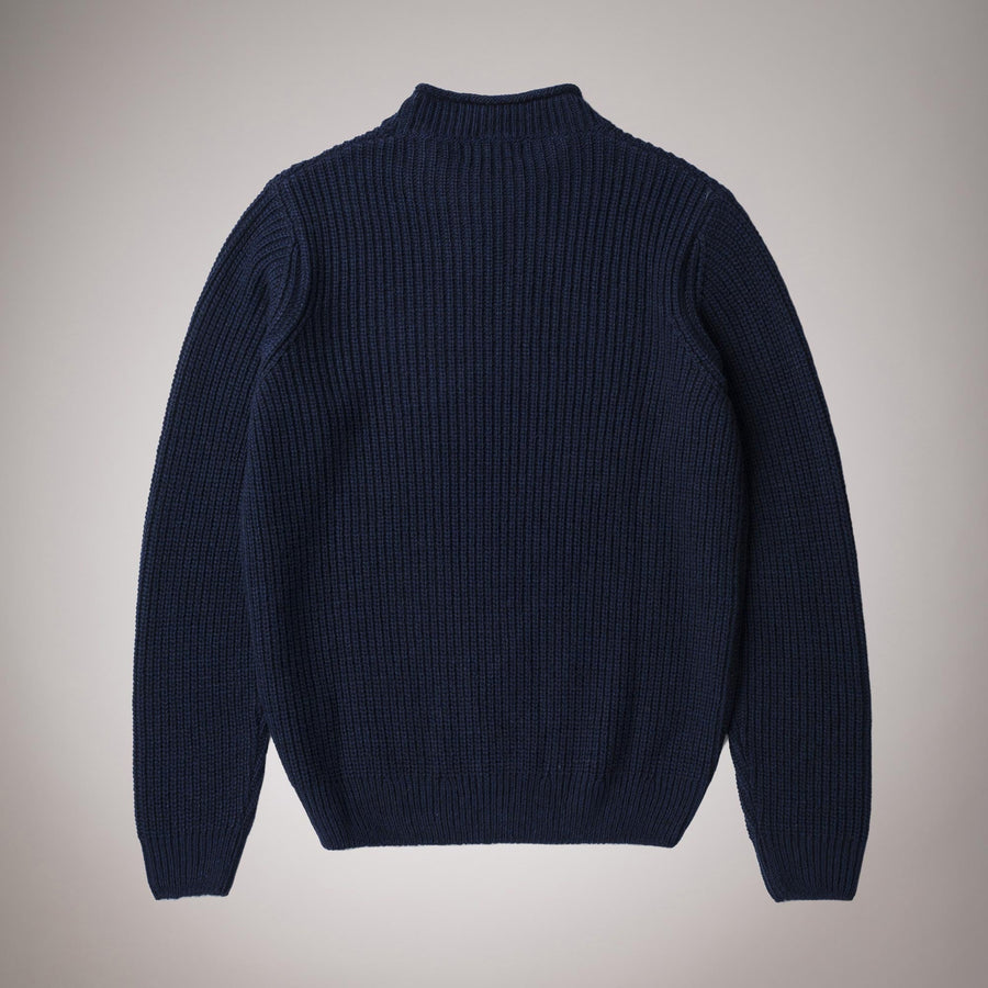 Ribbed wool and alpaca crew neck jumper