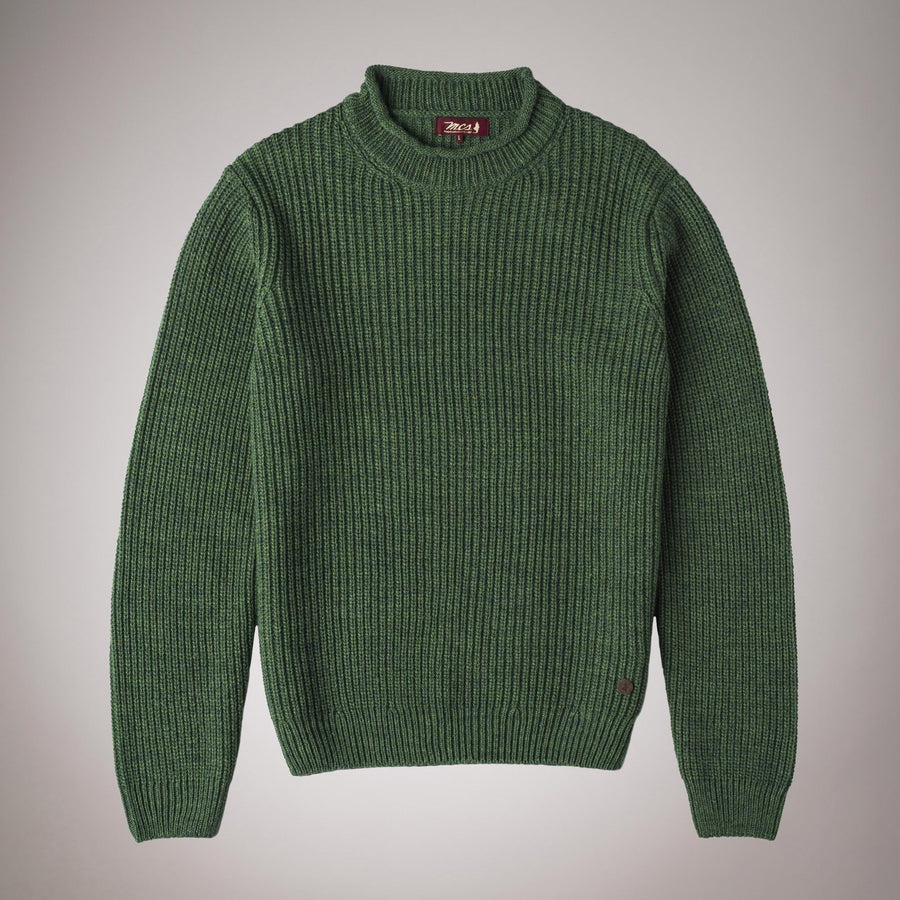 Ribbed wool and alpaca crew neck jumper