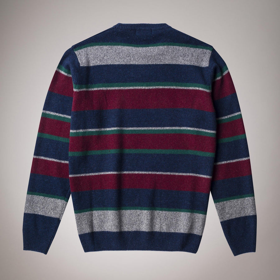 Crew neck jumper with coloured stripes
