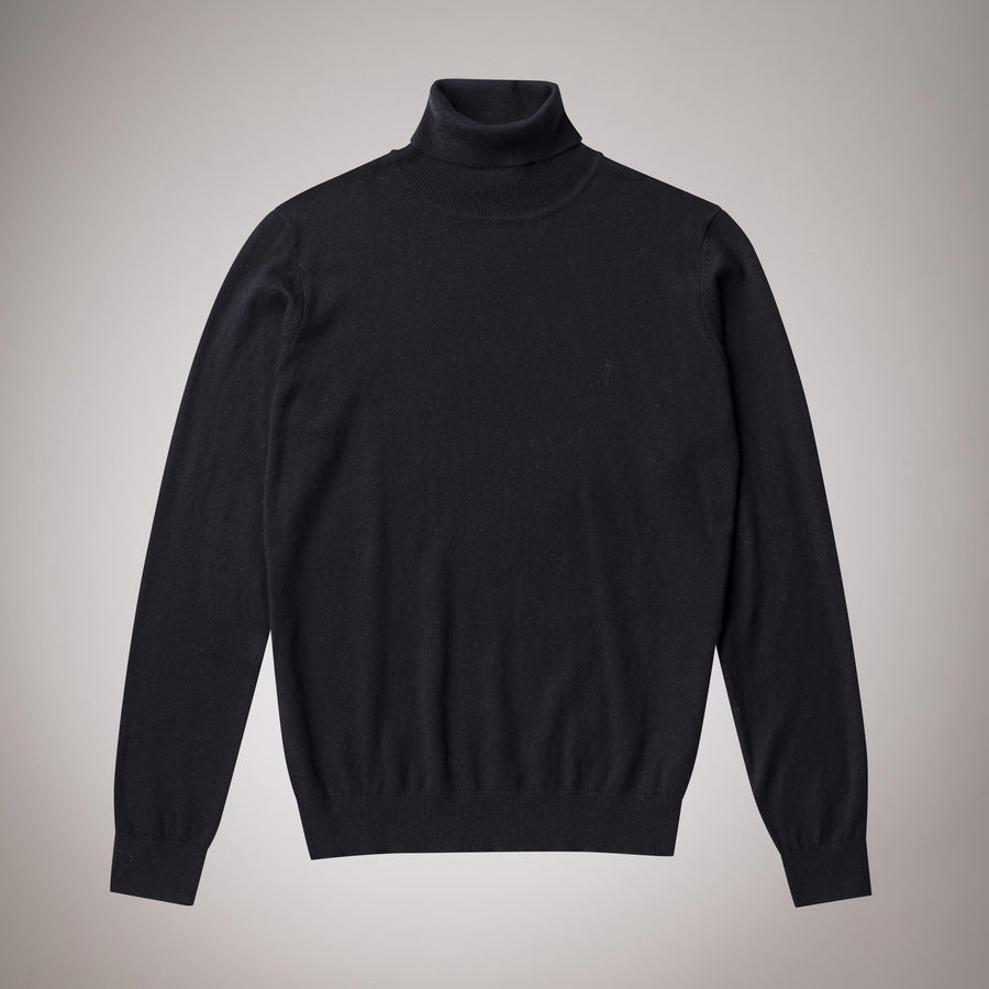 Cotton-wool blend polo neck jumper