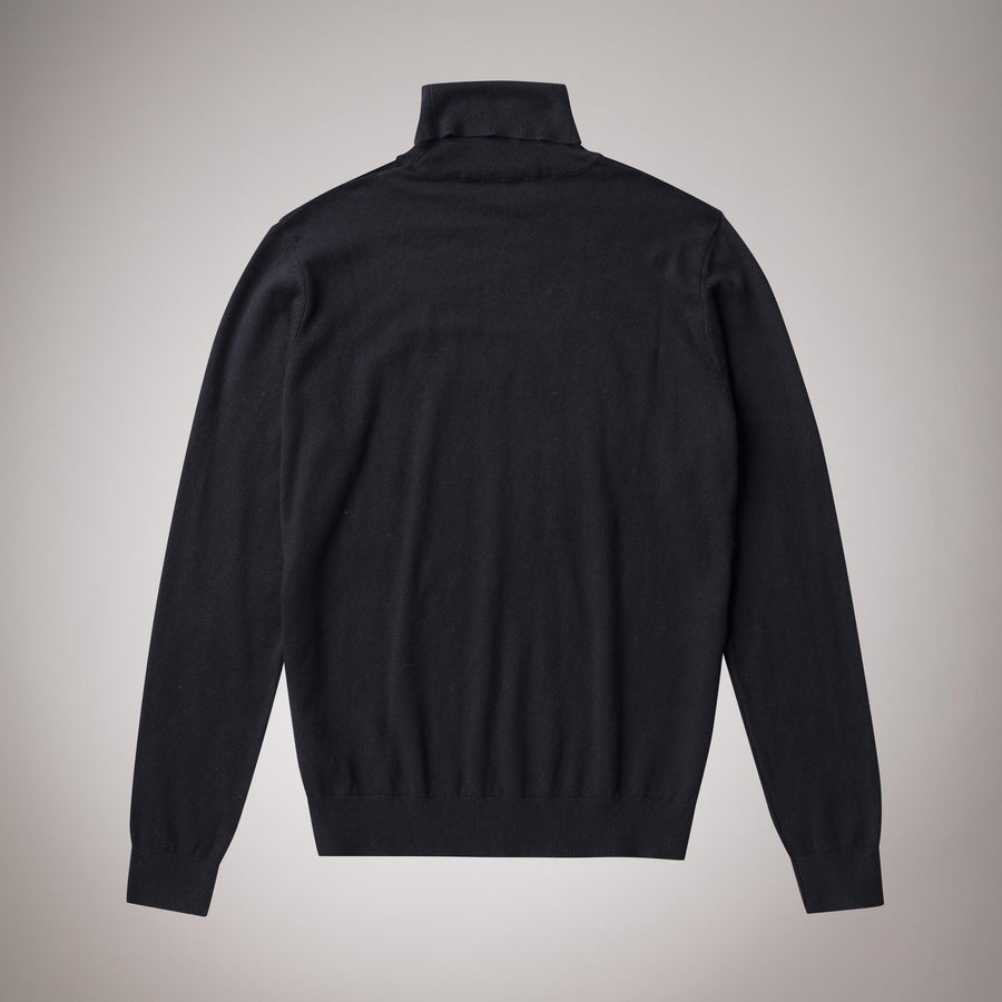 Cotton-wool blend polo neck jumper