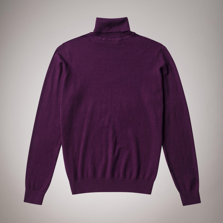 Cotton-wool blend polo neck jumper