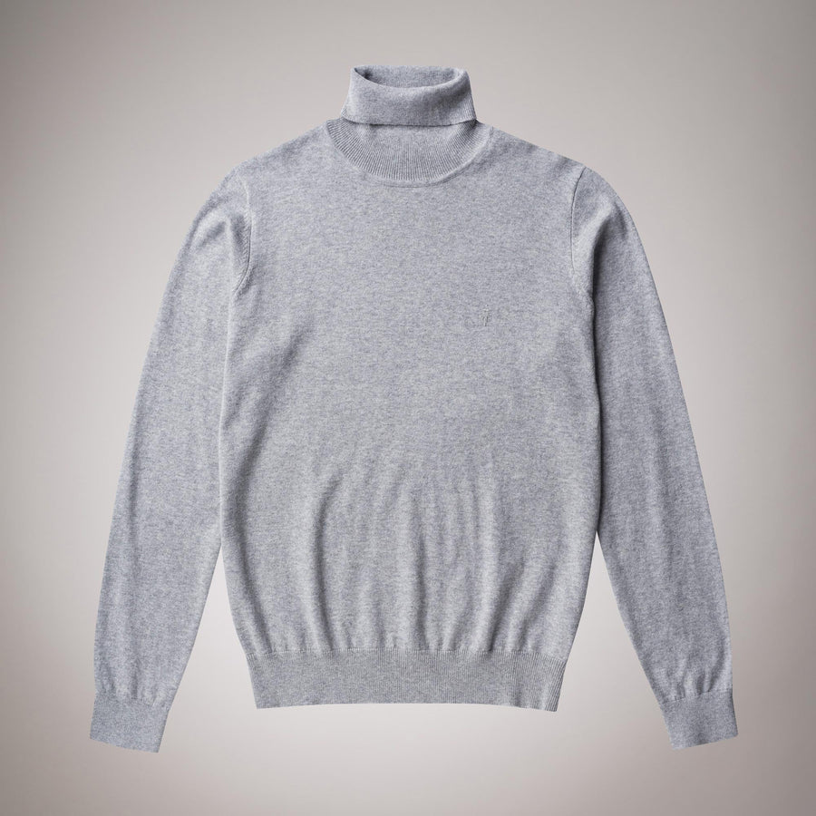Cotton-wool blend polo neck jumper