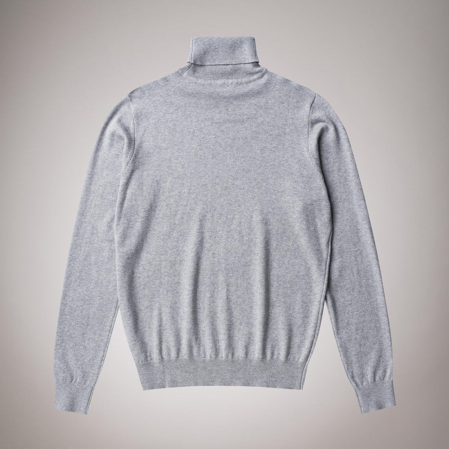 Cotton-wool blend polo neck jumper