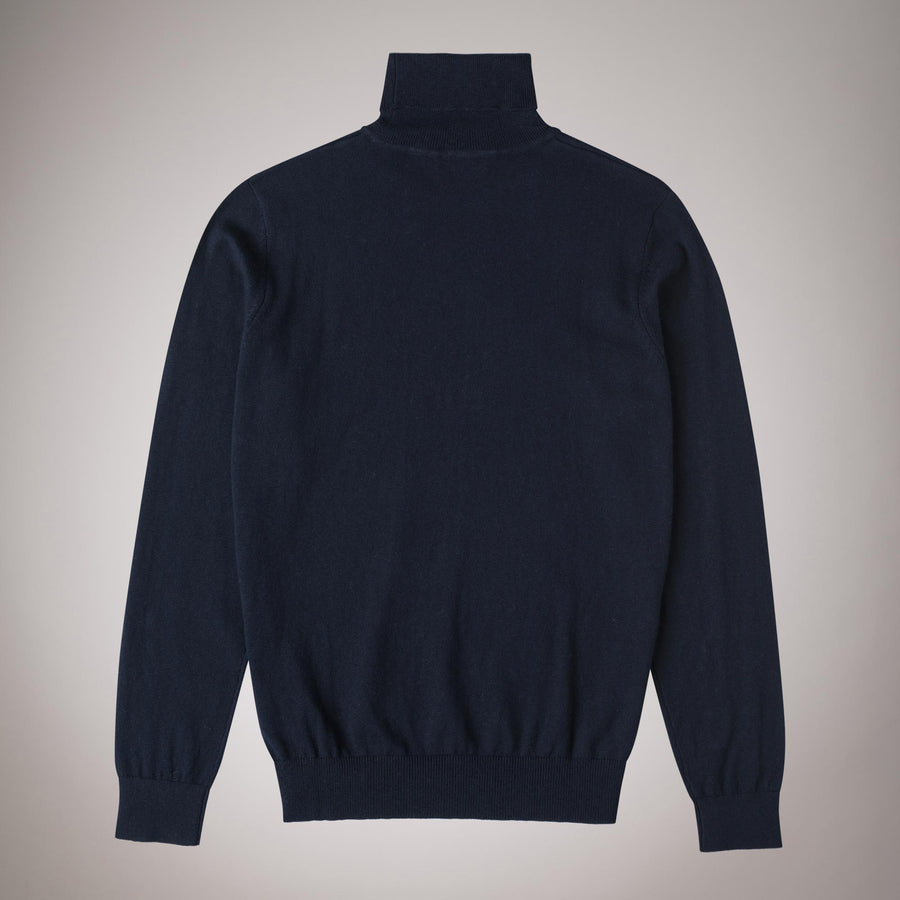 Cotton-wool blend polo neck jumper