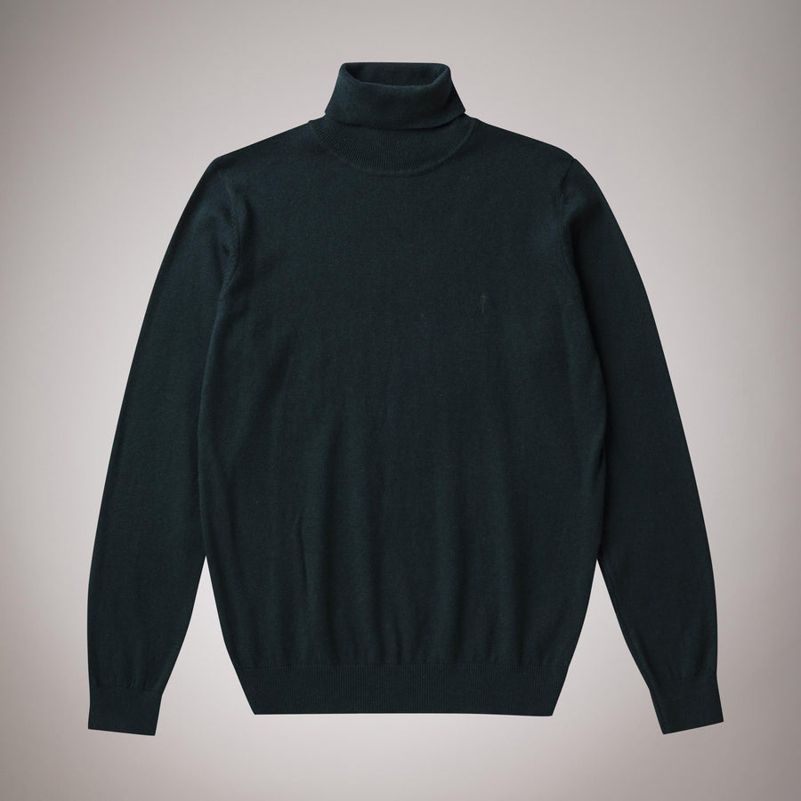 Cotton-wool blend polo neck jumper