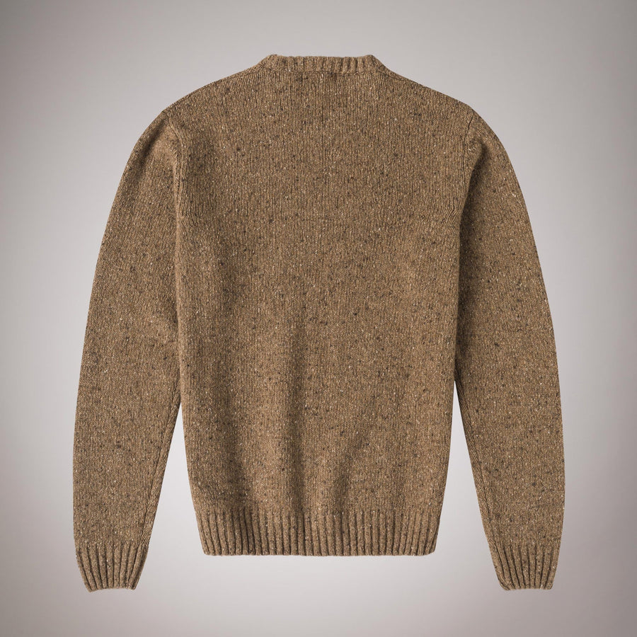 Maglione girocollo a trecce effetto bottonato