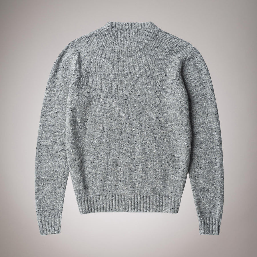 Maglione girocollo a trecce effetto bottonato