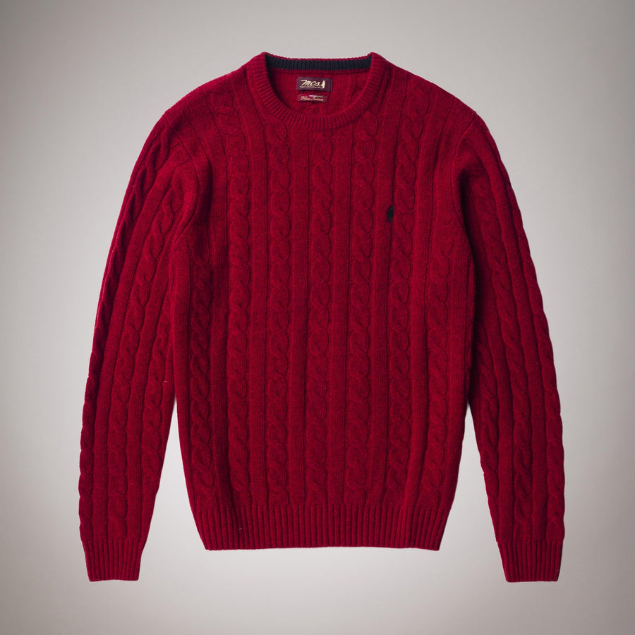 Maglione girocollo con trecce