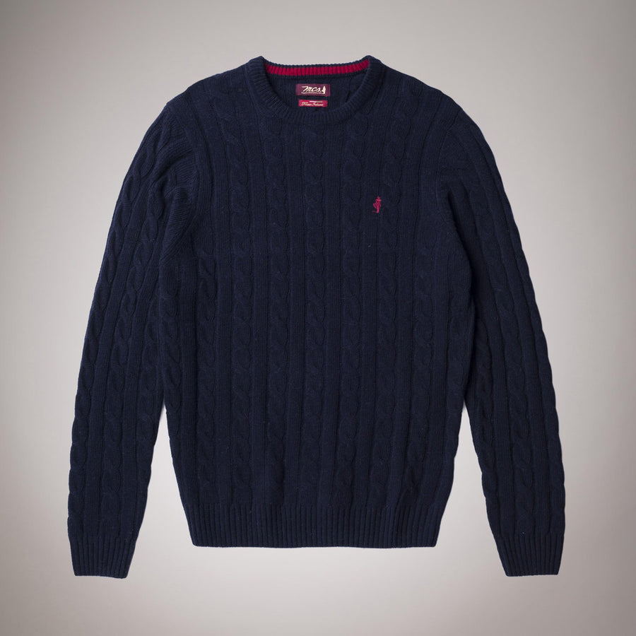 Maglione girocollo con trecce