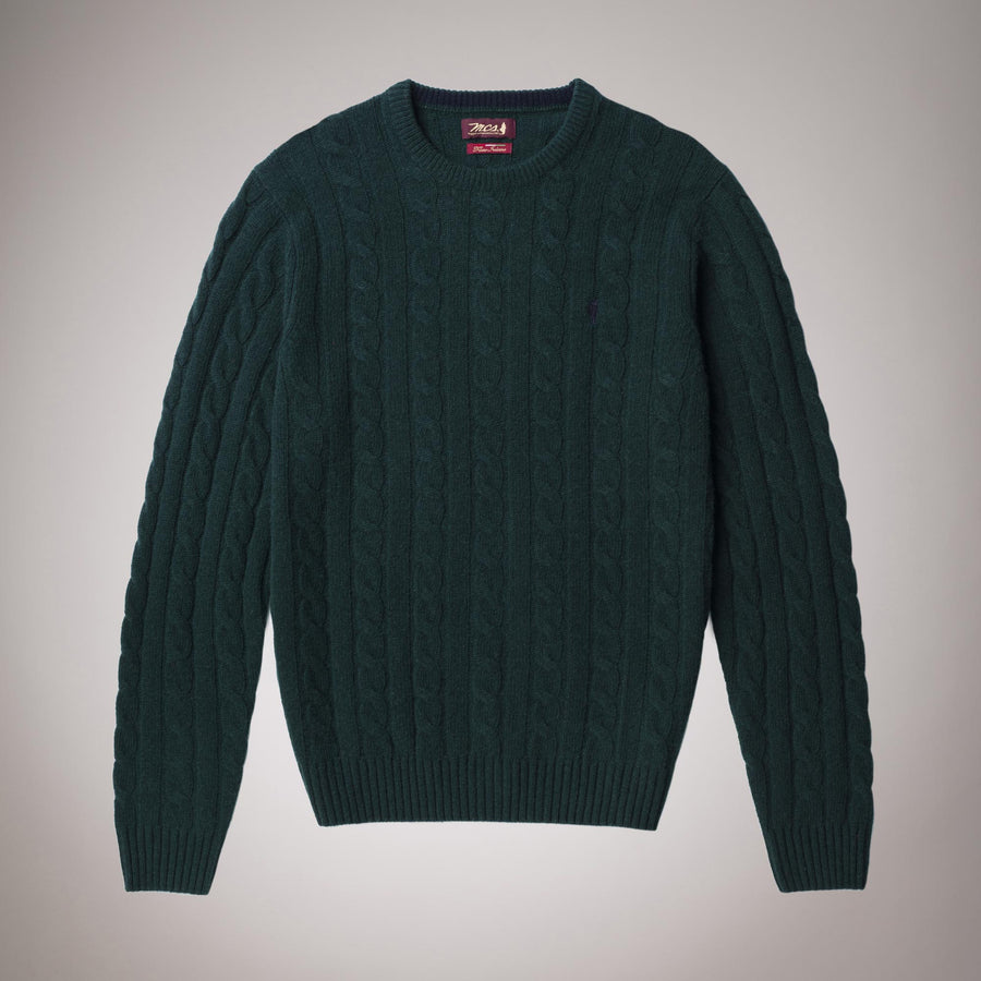 Maglione girocollo con trecce