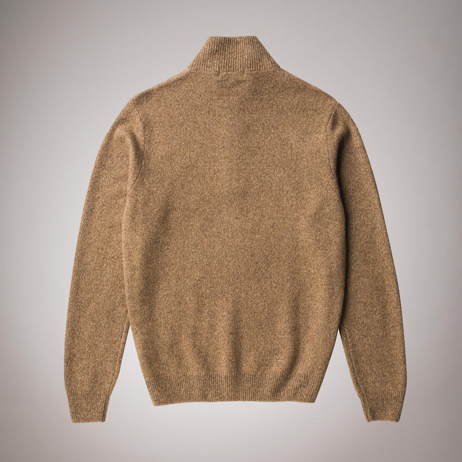 half-zip mouliné lambswool jumper