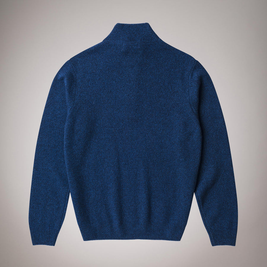 half-zip mouliné lambswool jumper