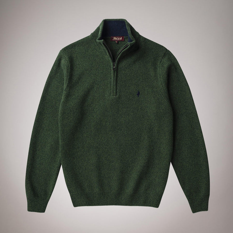 half-zip mouliné lambswool jumper