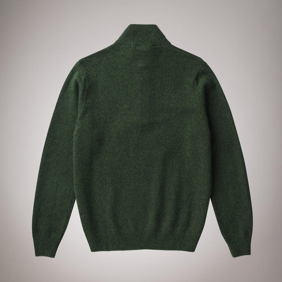 half-zip mouliné lambswool jumper