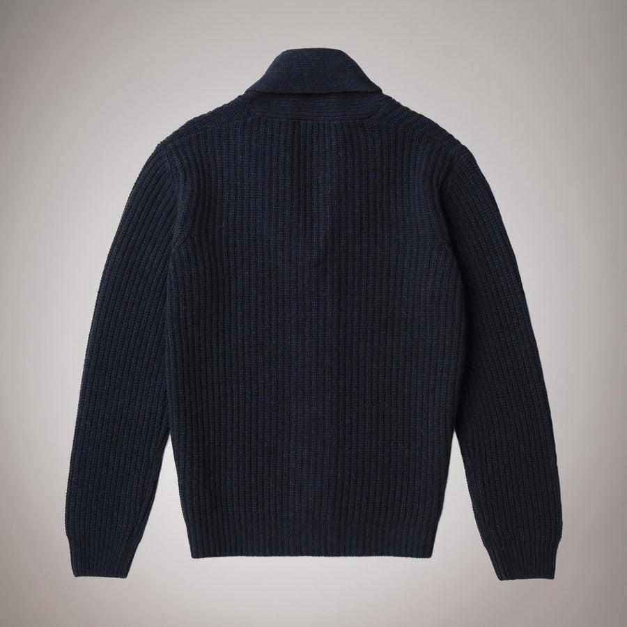Cardigan in lambswool mouliné