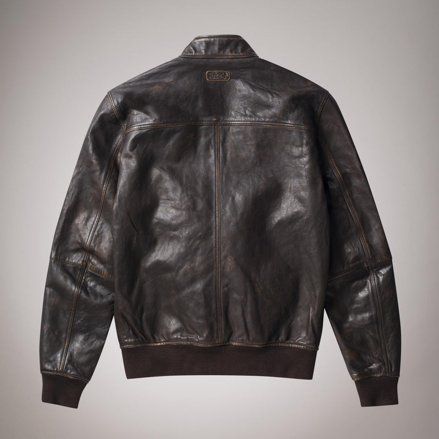 Giacca di pelle stile Harrington