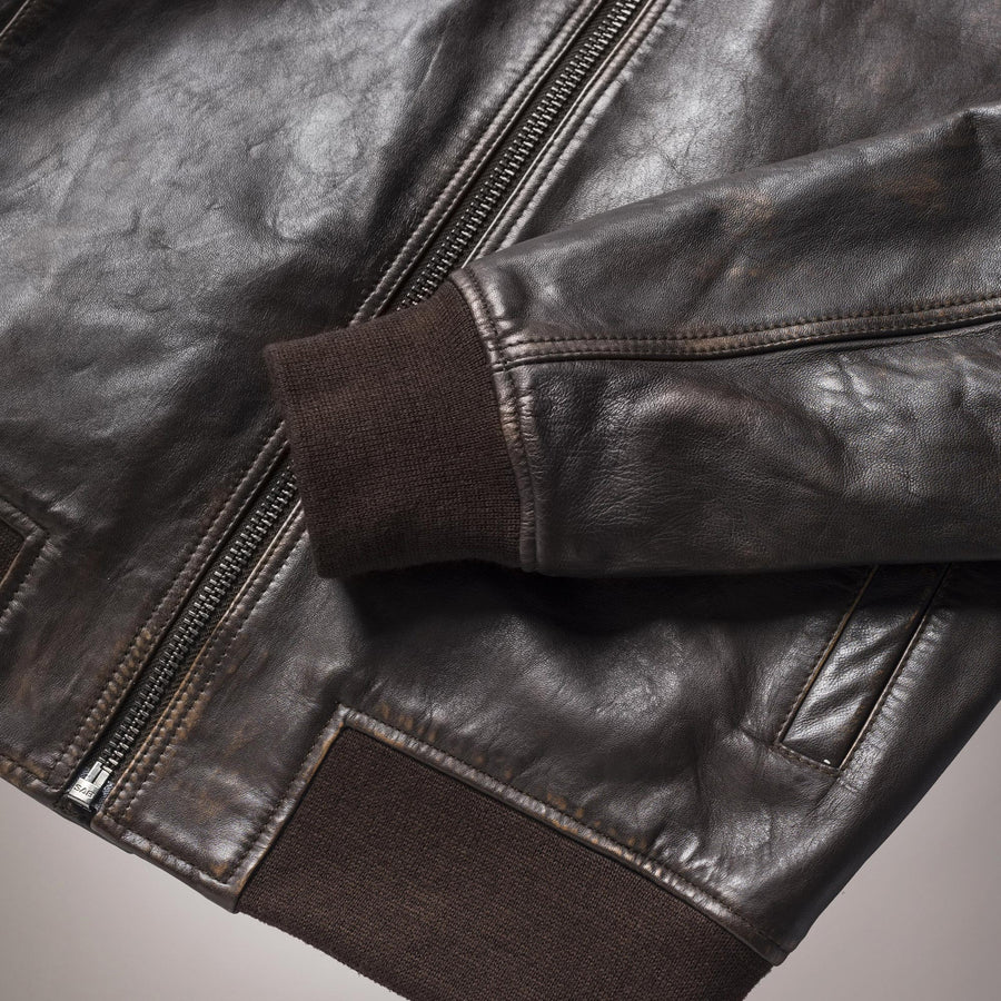 Giacca di pelle stile Harrington