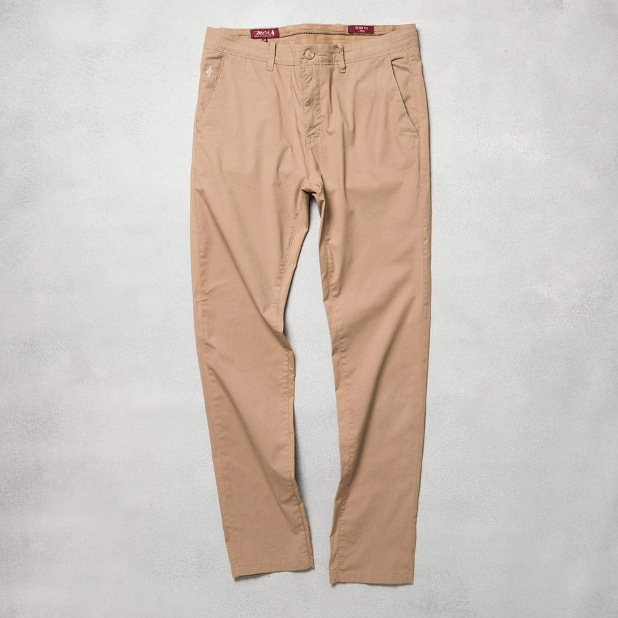 Pantaloni chino in popeline di cotone elasticizzato