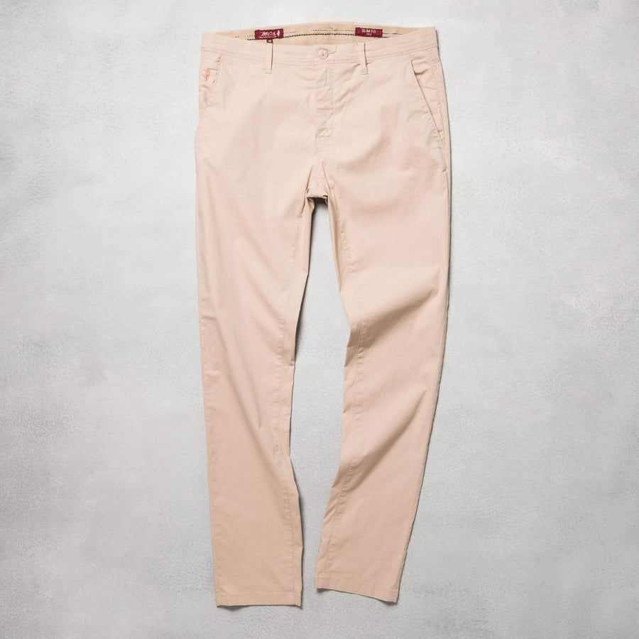 Pantaloni chino in popeline di cotone elasticizzato
