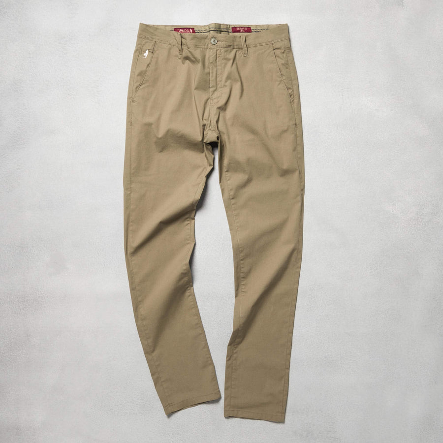 Pantaloni chino in popeline di cotone elasticizzato