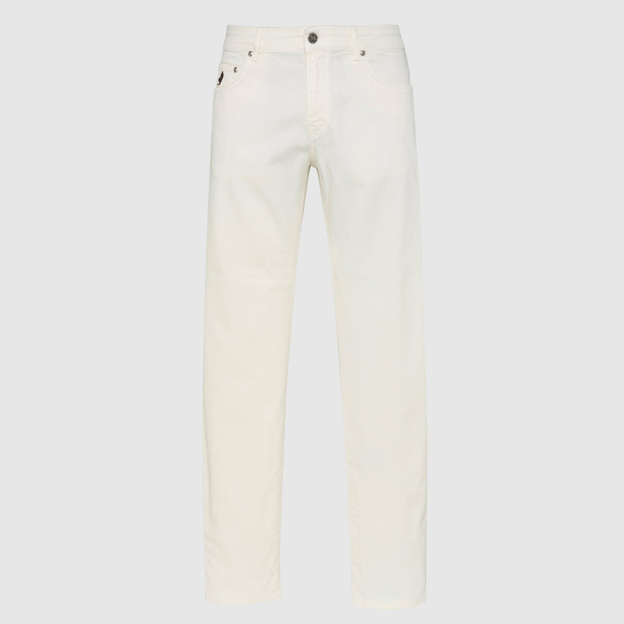 Pantalone cinque tasche in panama stampato